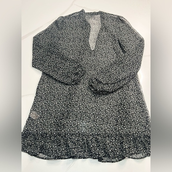 Free People Black Sheer Retro Dress Size Small Shift - Picture 4 of 5